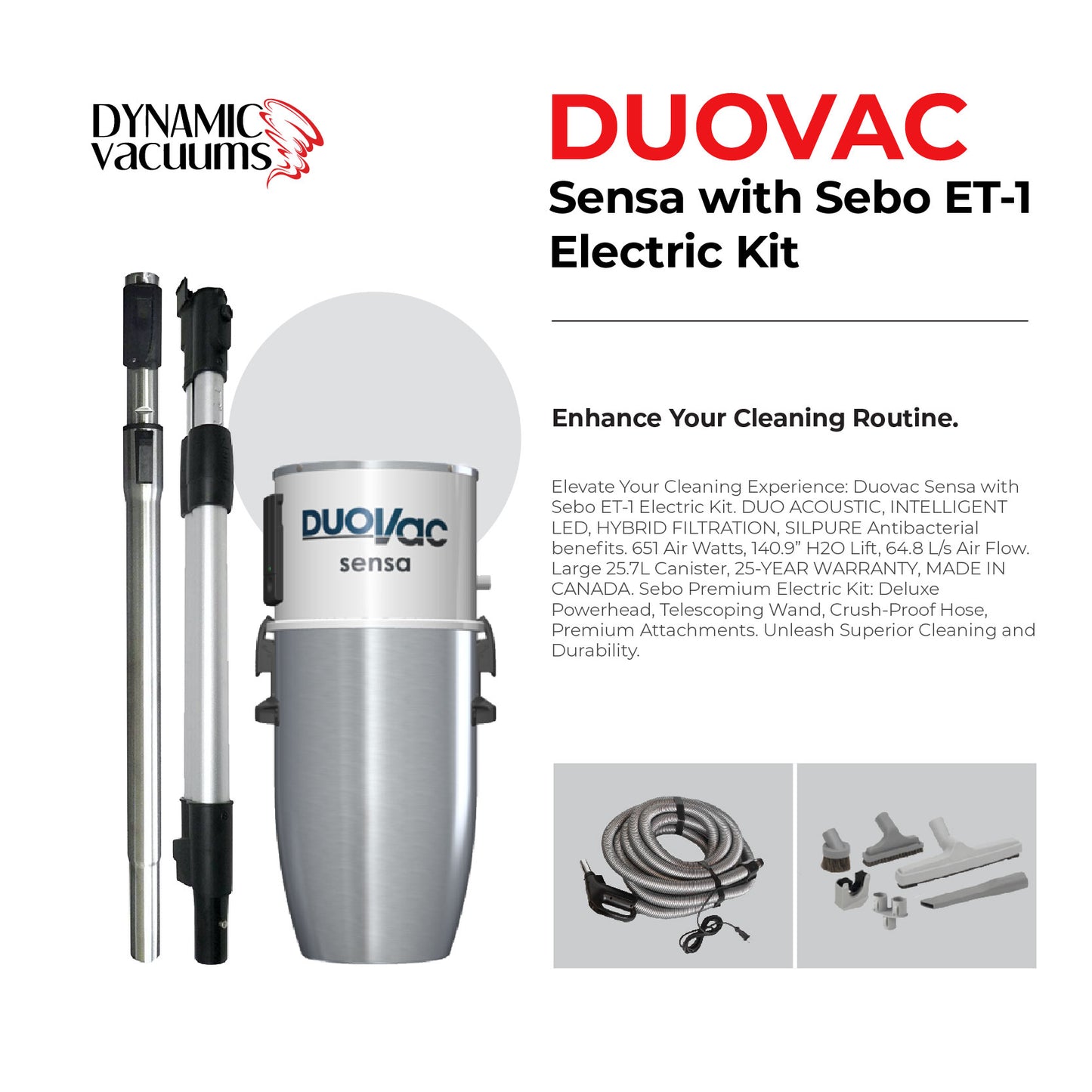 Duovac Sensa with Sebo ET-1 Electric Kit