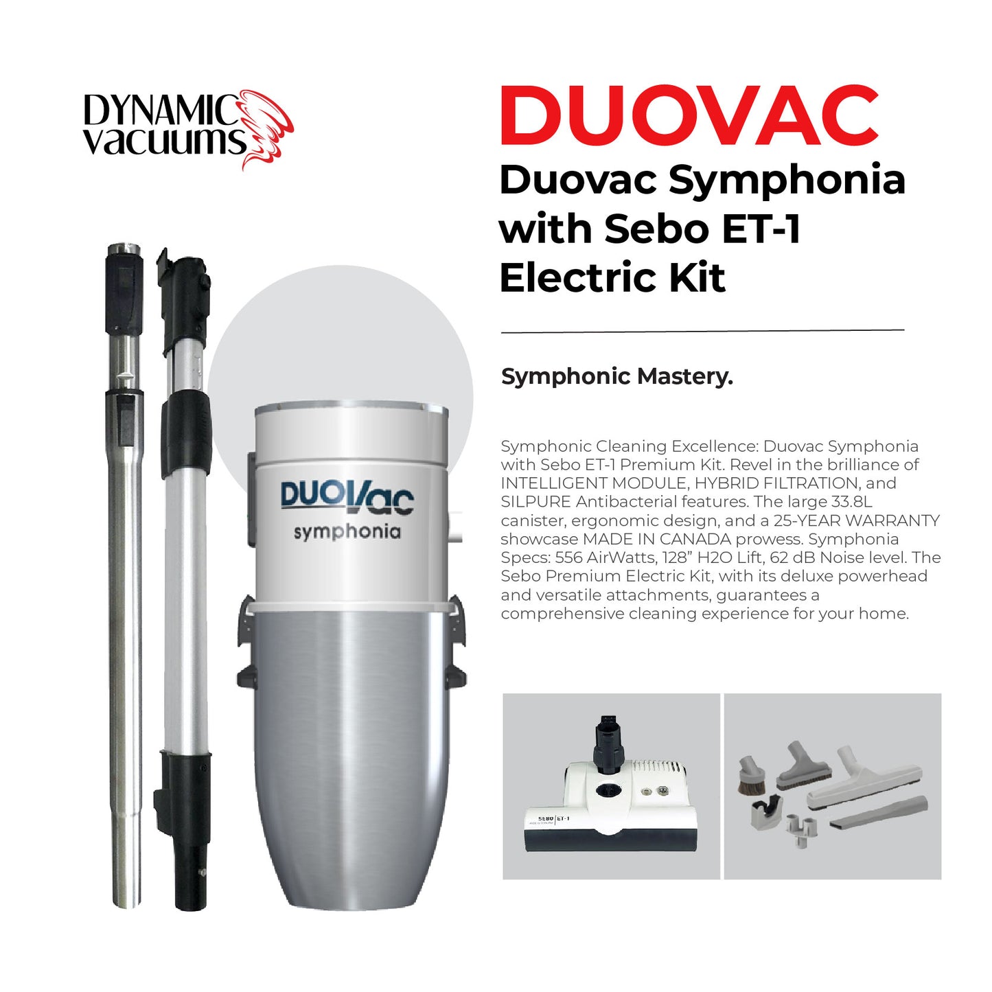 Duovac Symphonia with Sebo ET-1 Electric Kit