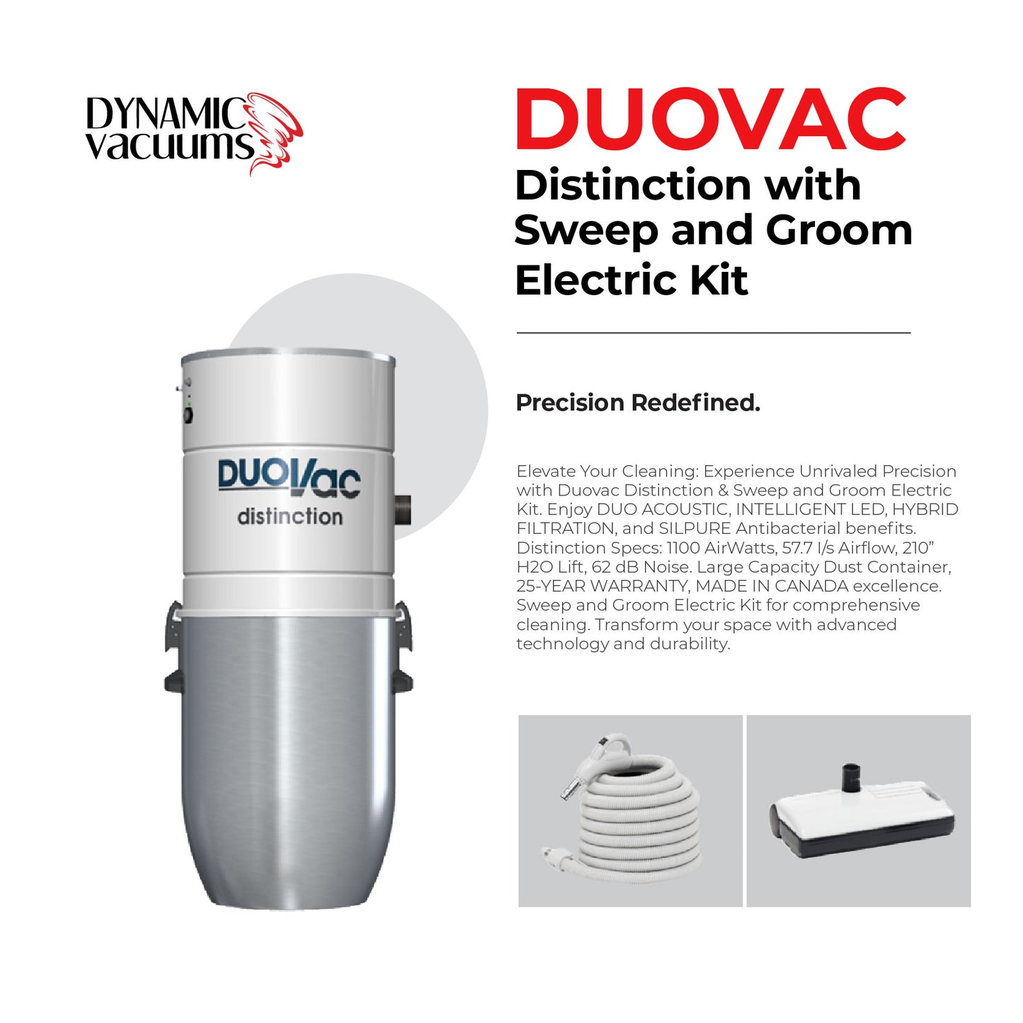 Duovac Distinction with Sweep and Groom Electric Kit