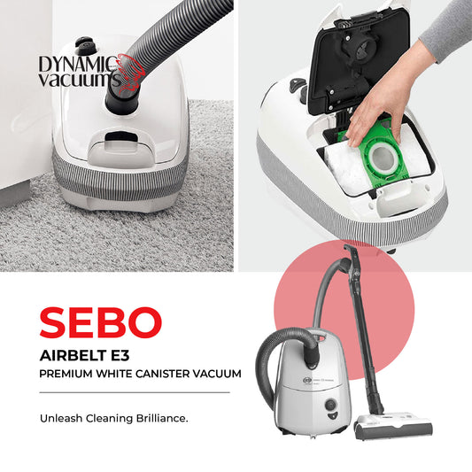 Sebo Airbelt E3 Premium White Canister Vacuum