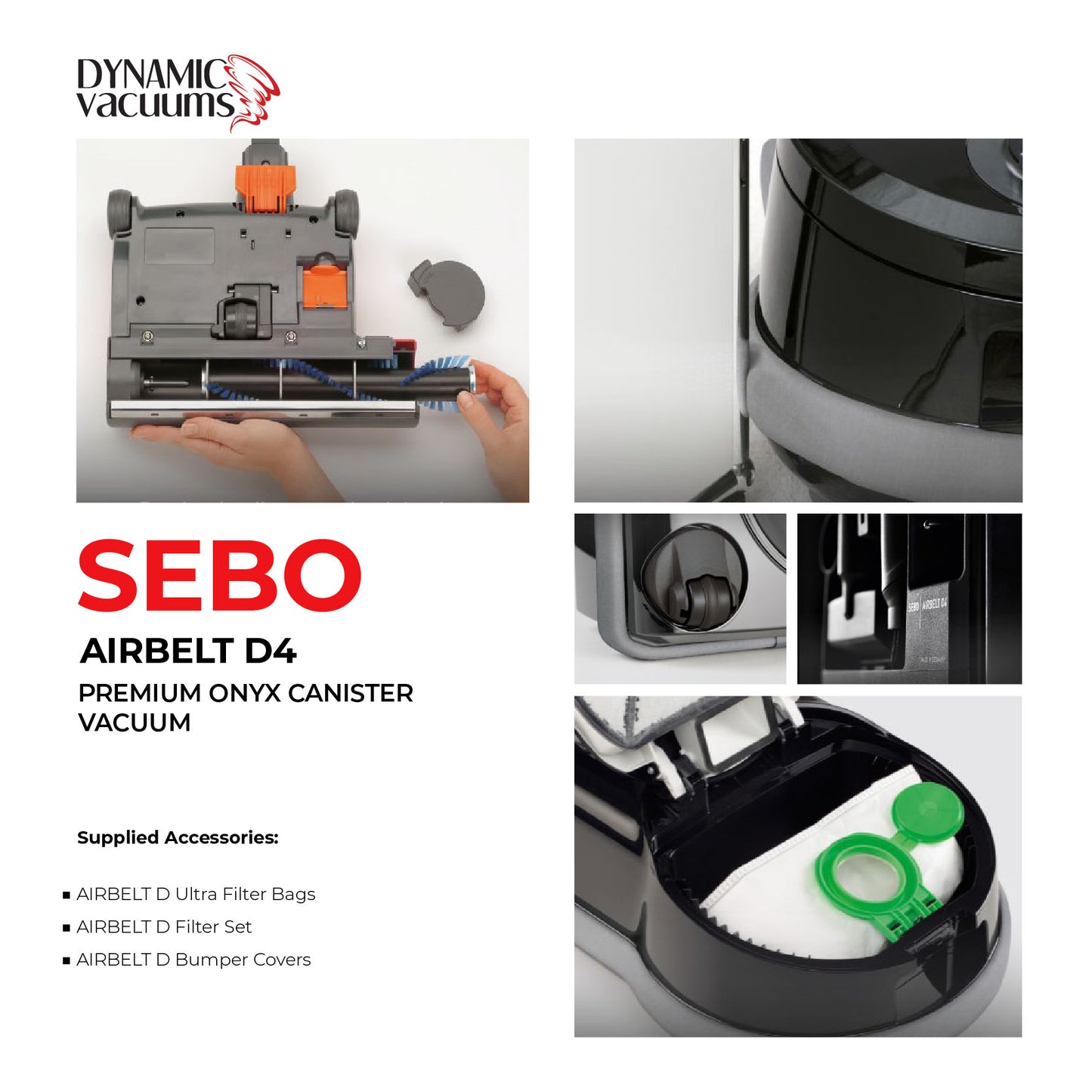 Sebo Airbelt D4 Premium Onyx Canister Vacuum